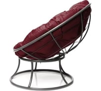 Кресло M-GROUP ПОНЧИК Детское без ротанга серое, бордовая подушка 12310302