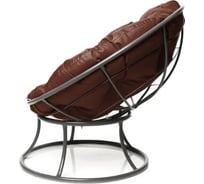 Кресло M-GROUP ПОНЧИК Детское без ротанга серое, коричневая подушка 12310305