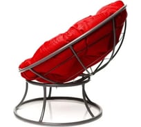 Кресло M-GROUP ПОНЧИК Детское без ротанга серое, красная подушка 12310306