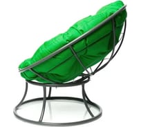 Кресло M-GROUP ПОНЧИК Детское без ротанга серое, зелёная подушка 12310304