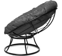 Кресло M-GROUP ПОНЧИК Детское без ротанга чёрное, серая подушка 12310409