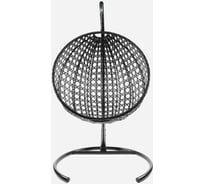 Подвесное кресло M-GROUP КРУГ ЛЮКС с ротангом чёрное, подушка в ассортименте 11060499