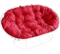 Диван M-GROUP МАМАСАН без ротанга белое, красная подушка 12100106