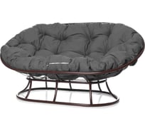 Диван M-GROUP МАМАСАН без ротанга коричневое, серая подушка 12100209