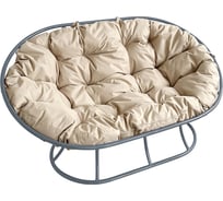 Диван M-GROUP МАМАСАН без ротанга серое, бежевая подушка 12100301