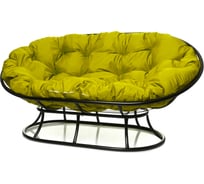 Диван M-GROUP МАМАСАН без ротанга чёрное, жёлтая подушка 12100411