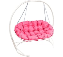 Диван M-GROUP МАМАСАН подвесной белое, розовая подушка 12120108