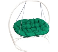 Диван M-GROUP МАМАСАН подвесной белое, зелёная подушка 12120104