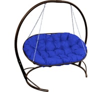 Диван M-GROUP МАМАСАН подвесной коричневое, синяя подушка 12120210