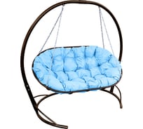 Диван M-GROUP МАМАСАН подвесной коричневое, голубая подушка 12120203