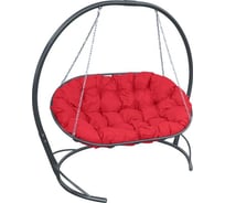 Диван M-GROUP МАМАСАН подвесной серое, красная подушка 12120306