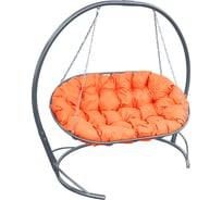 Диван M-GROUP МАМАСАН подвесной серое, оранжевая подушка 12120307