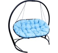 Диван M-GROUP МАМАСАН подвесной чёрное, голубая подушка 12120403