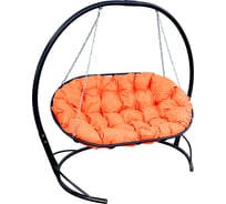 Диван M-GROUP МАМАСАН подвесной чёрное, оранжевая подушка 12120407