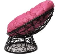 Кресло M-GROUP ПОНЧИК Детское с ротангом чёрное, розовая подушка 12320408