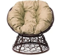 Кресло M-GROUP ПОНЧИК Детское с ротангом коричневое, бежевая подушка 12320201