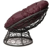 Кресло M-GROUP ПОНЧИК Детское с ротангом серое, бордовая подушка 12320302