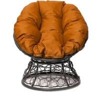 Кресло M-GROUP ПОНЧИК Детское с ротангом серое, оранжевая подушка 12320307