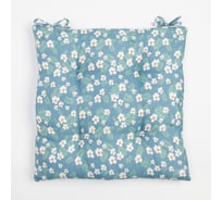 Сидушка на стул Этель "Райские цветы" 40x40 см, цвет синий, 100% полиэстер 7810967