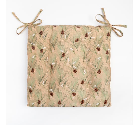 Сидушка на стул Этель "Spruce branches" 42x42x7см, 100% хлопок, саржа 190 г/м2 7321855 1