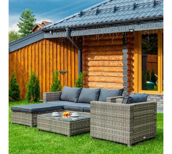Комплект садовой мебели Royal Family из ротанга GRAND VICKY, серый 963-71-71 1