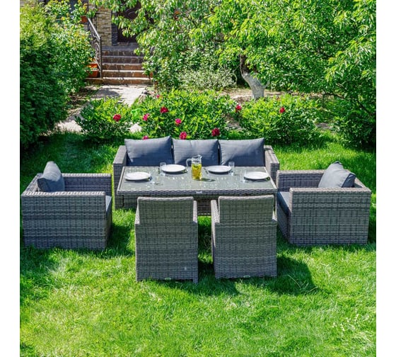 Обеденный комплект садовой мебели Royal Family KARL PLUS, серый 600-71-71 1