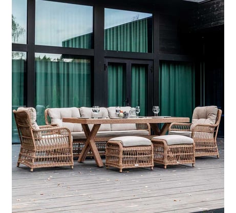 Обеденный комплект Royal Family из искусственного ротанга Albert 202-21-21