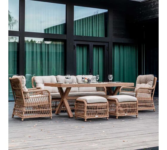 Обеденный комплект Royal Family из искусственного ротанга Albert 202-21-21 1