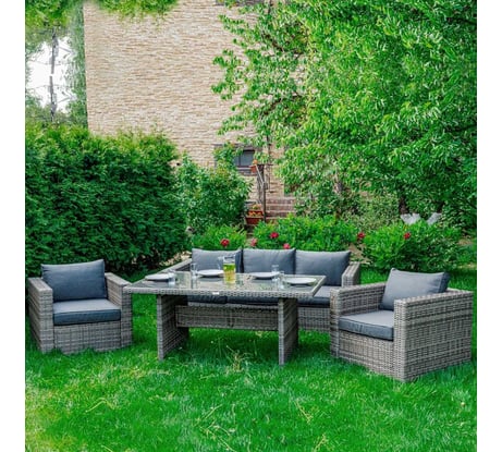 Обеденный комплект садовой мебели Royal Family KARL, серый 599-71-71