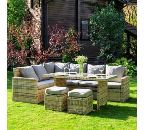 Обеденный комплект Royal Family ZORRO бежевый с угловым диваном 999-21-21