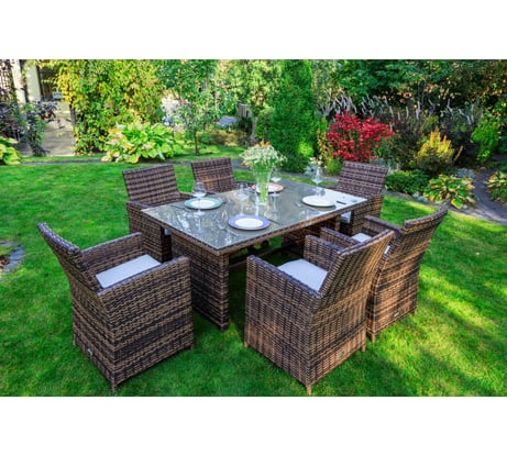 Обеденный комплект Royal Family из искусственного ротанга FIONA, коричневый 99-13-61-21