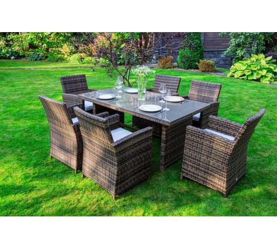 Обеденный комплект Royal Family из искусственного ротанга FIONA, коричневый 99-13-61-21