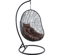 Подвесное кресло Leset KIWI BLACK МИ, каркас черный, подушка коричневая 1822