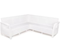 Диван ЗПИ «Альтернатива» Ротанг-плюс угловой, белый, без подушки М8347