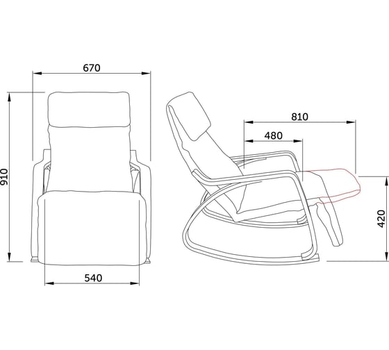 Кресло-качалка AKS Home SMART ткань, серый 66506