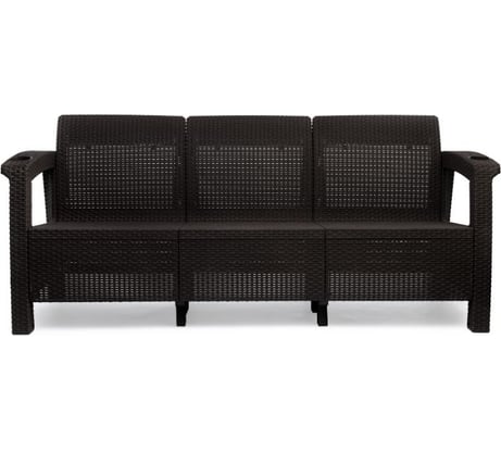 Диван ротанг 3-х местный 188x70x79 см мокко HOMLYGREEN ARD132856