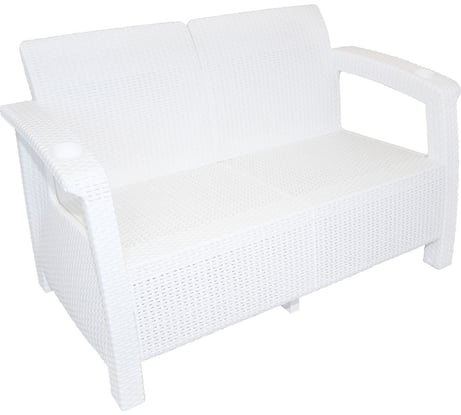 Диван WORKY ротанг, 2-х местный, 127x70x79 см, белый ARD132853