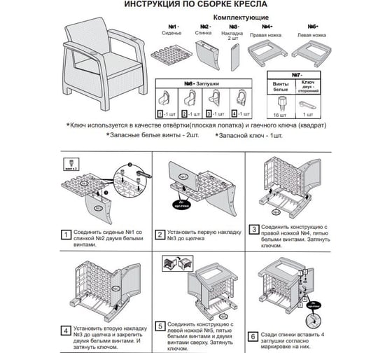 Садовое кресло WORKY искусственный ротанг, белое 73x70x79 см. ARD138408