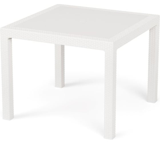 Садовый стол WORKY ротанг, 94x94x74 см, белый ARD257751