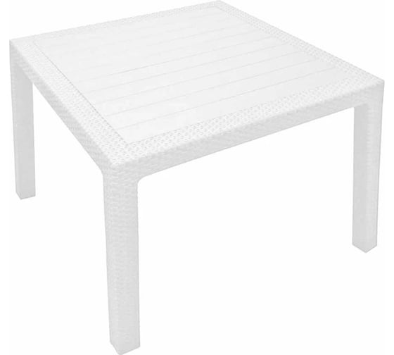 Садовый стол WORKY ротанг, 94x94x74 см, белый ARD257751