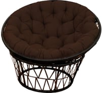 Кресло для отдыха Garden story Папасан 1 упаковка, ротанг искусственный черный, подушка коричневая М CN7033-MT