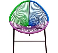 Стул Garden story к набору Акапулько каркас черный, ротанг синий, фиолетовый, зеленый AC-MT001