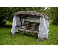 Садовые качели OLSA 3-х местные Палермо Премиум ткань каркас серый, серый рисунок ромб 2 упаковки с1496