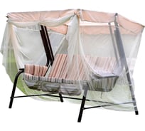 Садовые качели OLSA 3-х местные Сиенакаркас коричневый, разноцветный рисунок полоска 1 упаковка с1472/82/1