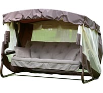 Садовые качели OLSA 4-х местные Саванна ткань папермун каркас коричневый, бежевый рисунок без рисунка 2 упаковки с1453