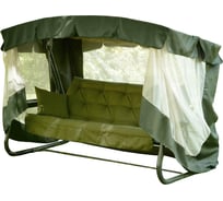 Садовые качели OLSA 4-х местные Саванна ткань папермун каркас черный муар, зеленый рисунок без рисунка 2 упаковки с1451