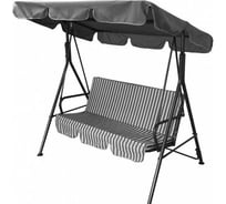 Садовые качели OLSA 2-х местные Габикаркас черный, серый, белый рисунок полоска 1 упаковка с950 30780807