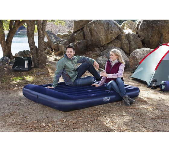 Надувной матрас с подголовником Bestway Tritech Airbed, 203x152x30см 67682 BW 009039