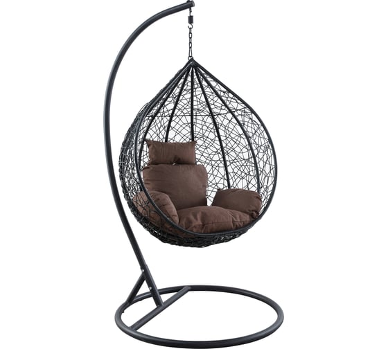 Подвесное кресло Leset KOKOS Small BLACK, каркас черный, подушка коричневая 1860 1