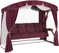 Садовые 4-х местные качели Leset Жасмин, бордовые 29035